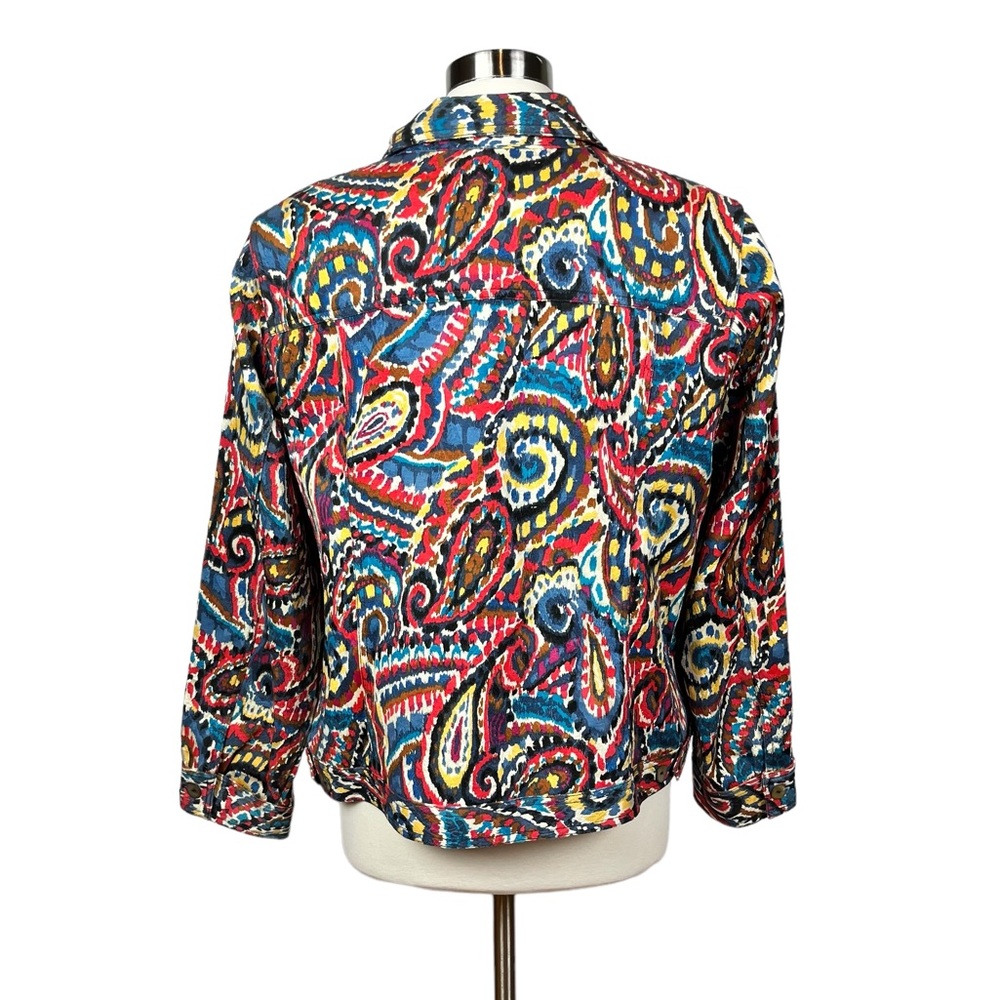 Ruby Rd. Woman Artsy Multicolored Paisley Jacket - Picture 8 of 16